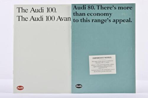 AUDI: Two 1980's colour Audi sales brochures. Audi 80 & Audi 100 model brochures