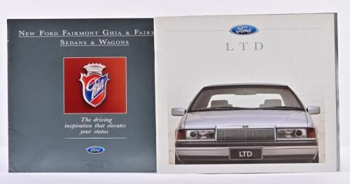 FORD: Two 1988 Ford Motor Company of Australia sales brochures. LTD & Fairmont, Fairmont Ghia brochures