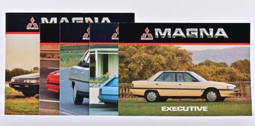 MITSUBISHI: A group of five 1980's Mitsubishi Motors Australia Ltd MAGNA sales brochures. Elante, Executive, SE, Wagon brochures