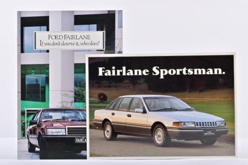 FORD: Two Ford Motor Company of Australia Ford Fairlane sales brochures. 1984 & 1990 brochures