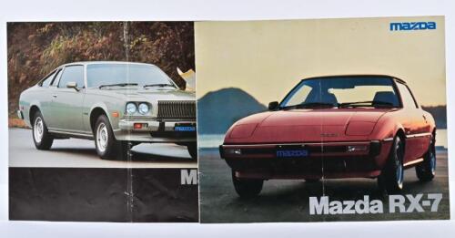 MAZDA: Two period Mazda sales brochures. 1975 Mazda 121 & RX-7 brochures
