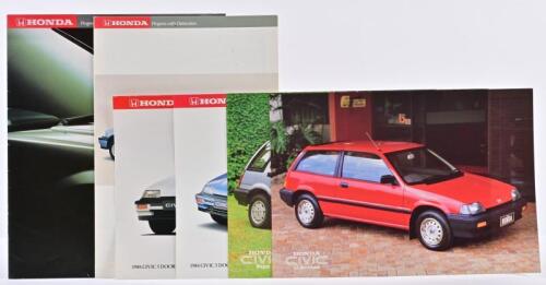 HONDA: Six Honda sales brochures from the 1980's. Civic & Accord brochures
