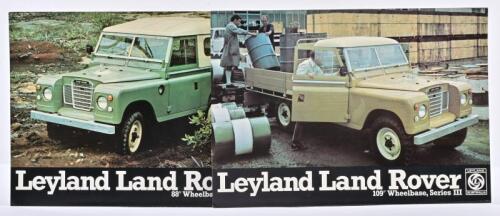 LAND ROVER: Two Land Rover Series III sales brochures. 88" and 109" Wheelbase model brochures. Circa 1970's