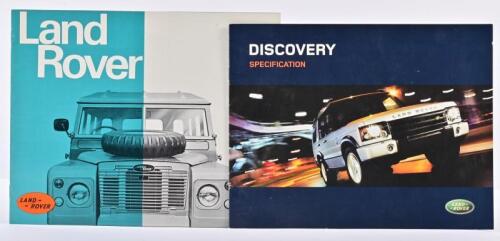 LAND ROVER: Two Land Rover sales brochures from different eras. Superb 1960's 'Land Rover' model range brochure