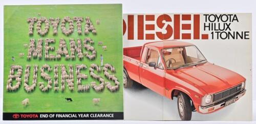 TOYOTA: Two Toyota sales brochures. January 1981 'DIESEL TOYOTA HILUX 1 TONNE' brochure