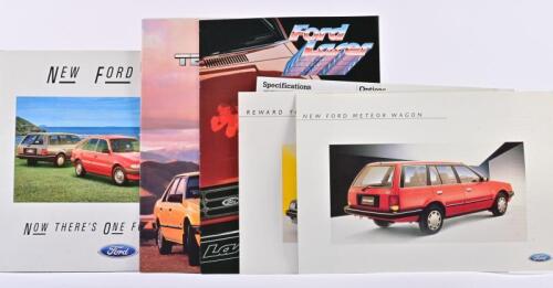 FORD: A collection of five Ford Motor Company of Australia Limited sales brochures from the 1980's. Laser, Meteor, Telstar brochures