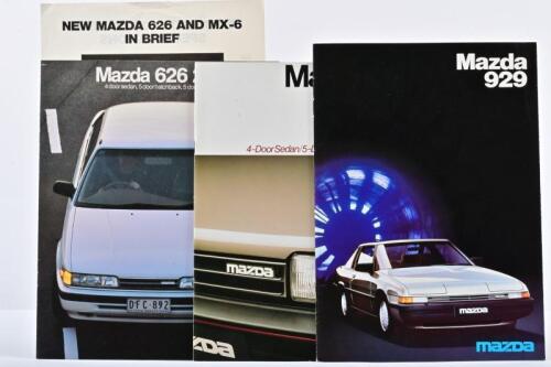MAZDA: Three Mazda Australia 1980's sales brochures. 626, MX-6, 929 brochures
