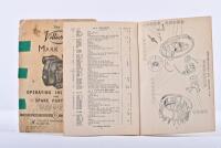 VILLIERS: Two 1950's Villiers Operating Instructions and Spare Parts Lists for Villiers engines. Mark 40 & Mark 10 & 12 engines - 2