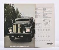 SCANIA: An original 1973 'SCANIA L110-LS 110- LT 110' sales brochure. With separate Scania L110 Specification sheet