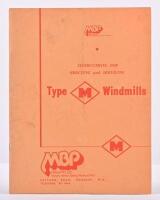 WINDMILLS: A MBP (W.A) Pty Ltd 'INSTRUCTIONS FOR ERECTING and SERVICING TYPE M Windmills' book