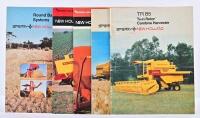 NEW HOLLAND: Five New Holland sales brochures from the 1970's/1980's. Baling Systems, Combine Harvesters, Grinder Mixer brochures