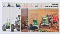 DEUTZ: A group of five Deutz sales brochures from various eras. D 60 06/D 60 06 A, D 80 06/D 80 06 A, D 100 06 A model brochures. 1970's