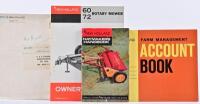 NEW HOLLAND: Three New Holland items. Haymaker Handbook, Rotary Mower Owner's Manual, Farm Management Account Book