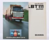 SCANIA: A Scania LB111-LBS111-LBT111 sales brochures and specification booklet from 1974/1975