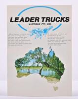 LEADER TRUCKS: A LEADER TRUCKS AUSTRALIA PTY LTD sales brochure. Superb