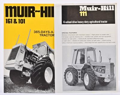 MUIR HILL: Two 1970's MUIR-HILL sales brochures. Australian Motor Industries 1970 'MUIR-HILL 161 & 101' sale brochure