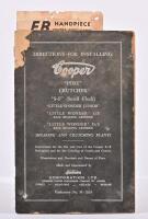 COOPER: A 'DIRECTIONS FOR INSTALLING COOPER "POST" CRUTCHER - SHEARING AND CRUTCHING PLANTS' as Made and Guaranteed by Sunbeam (Publication No. M - 2824). Separate 'EB HANDPIECE CENTRE POST GAUGE' small double sided leaflet. Circa 1940's