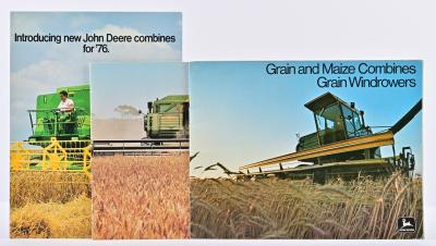 JOHN DEERE: Three John Deere 1970's/1980's combine harvester model range sales brochures