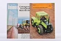 MERCEDES-BENZ: Three Mercedes-Benz Unimog and MBtrac sales brochures/corporate magazine. 2002 'MB trac - Four-wheel drive tractor MB trac 1300' colour sales brochure