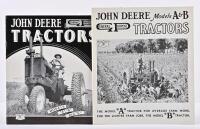 JOHN DEERE: Two reprinted John Deere TRACTORS sales catalogues. 1936 'JOHN DEERE Models A & B GENERAL PURPOSE TRACTORS' & 'JOHN DEERE GENERAL PURPOSE TRACTORS - MODELS "A","B" and "G"' sales catalogues