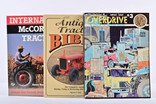 TRACTORS/TRUCKS: Three soft cover books concerned with tractors and trucking. 'Antique Tractor BIBLE' by Spencer Yost