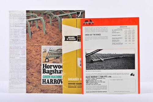HARROWS: Four brochures concerned with harrows. Horwood Bagshaw Ltd & Murray Harrows brochures
