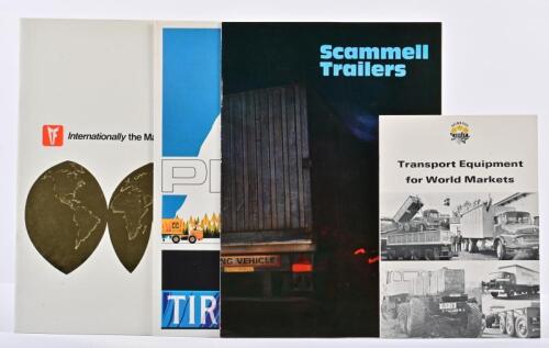 TRUCK TRAILERS: A group of four truck trailer sales brochures. Crane Fruehauf, PEAK, Primrose Group, Scammell brochures