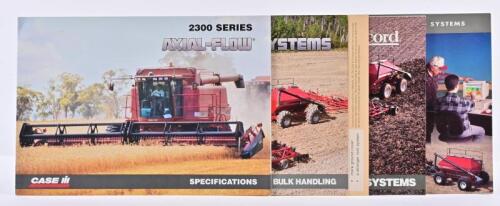 CASE: Four CASE model and model range brochures detailing Air Seeders and Bulk Handling, Harvesters, Air Till Drill Systems, Advanced Farming Systems