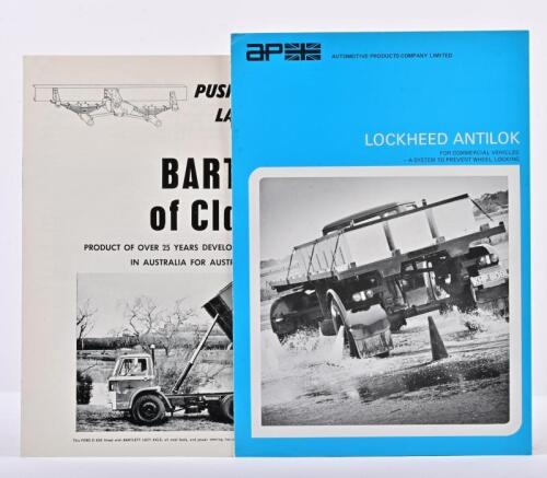 TRUCKS: Two truck related brochures. 'BARTLETT of Clayton' & AUTOMOTIVE PRODUCTS COMPANY LIMITED 'LOCKHEED ANTILOK' brochures
