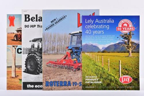 TRACTORS/ATTACHMENTS: A group of five assorted tractor and attachment sales brochures. Belarus, Lely & Challenge brochures