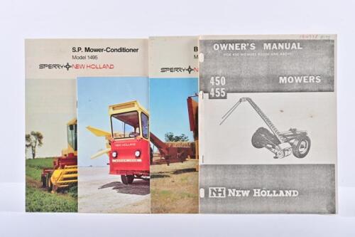 SPERRY-NEW HOLLAND: Four items of literature related to Sperry-New Holland including three colour sales brochures. Bale Wagons, Stack Retrievers, Mower-Conditioner brochures