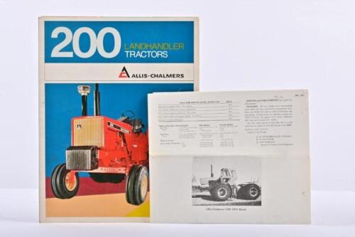 ALLIS-CHALMERS: Three 1970's Allis-Chalmers literature items. Two Allis-Chalmers tractor brochures