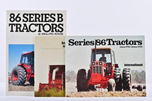 INTERNATIONAL: Three INTERNATIONAL tractor sales brochures. Two INTERNATIONAL HARVESTER AUSTRALIA LIMITED brochures for Series 86 tractors