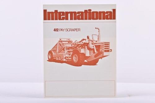 INTERNATIONAL: A 1973 INTERNATIONAL HARVESTER COMPANY OF AUSTRALIA PTY. LTD 412 PAY SCRAPER four page sales brochure