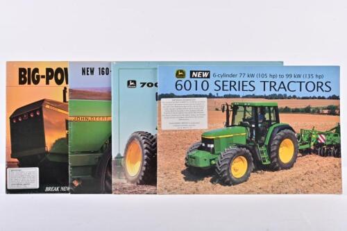 JOHN DEERE: A group of four 1990's John Deere tractor sales brochures. '6010 SERIES TRACTORS', '7000 TEN Series Tractors', '8000 SERIES TRACTORS' sales brochures