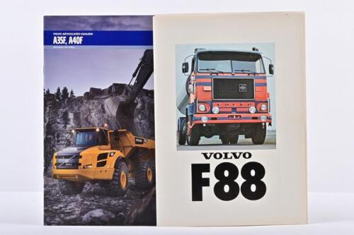 VOLVO: Two Volvo truck literature items including 1975 VOLVO F88 colour sales brochure. Separate G88 & G89 Specification sheets