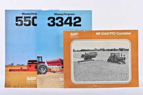MASSEY FERGUSON: Three 1980's Massey Ferguson Combine sales brochures. 3342, 5500 model brochures