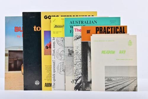 FARMING: An assortment of sales brochures and publications covering various farming appliances, applications and techniques. Sixteenth Edition of 'AUSTRALIAN WHEAT FARMING' booklet by Massey-Ferguson (Australia) Limited