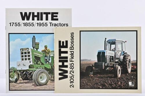 WHITE: Two WHITE MOTOR CORPORATION Tractor sales brochures. 'WHITE 1755/1855/1955 Tractors' & 'WHITE 2-105/2-85 Field Bosses' brochures