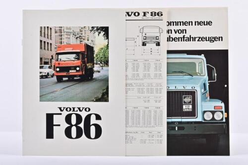 VOLVO: Three items of Volvo truck literature. 1976 'VOLVO F86' colour sales brochure & 1973 N10 And N12 model range range brochure with Volvo Australia Specification Sheets