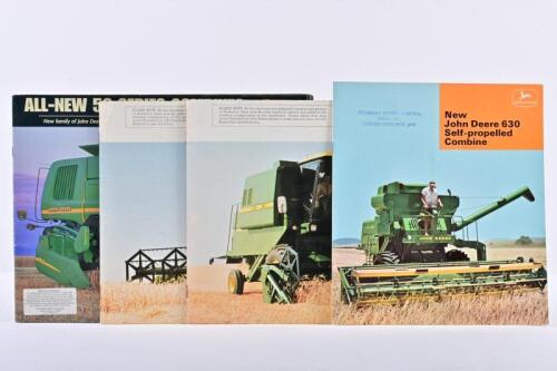 JOHN DEERE: Four John Deere Combine sales brochures for 630, 1065, 1075, 50 SERIES models. Various eras