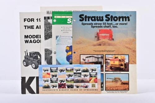 SPREADERS/WAGONS: A group of five sales brochures concerned with sprayers and auger wagons. Keith Industries, Marshall, Sukup brochures