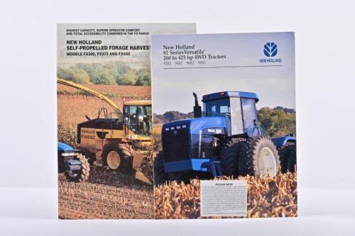 NEW HOLLAND: Two 1990's New Holland Harvester and Tractor sales brochures. 1996 'NEW HOLLAND SELF-PROPELLED FORAGE HARVESTERS - MODELS FX300, FX375 AND FX450' brochure, as prepared for Australian market