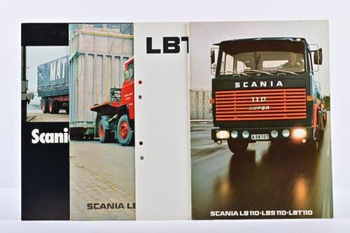 SCANIA 110: Four colour sales brochures and specification booklet detailing the Scania 110 and Scania model range. Circa 1970's