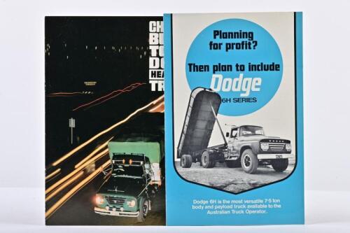 DODGE: Two CHRYSLER AUSTRALIA Dodge Truck sales brochures. SERIES 6, SERIES 7, SERIES 7T brochures. Circa 1970's