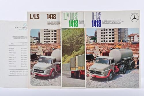 MERCEDES-BENZ: Three 1970's Mercedes-Benz LP-LPS and L/LS truck sales brochures & Price List