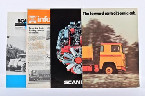 SCANIA: Four Scania literature items including two sales brochures, two Saab Scania information bulletins/magazines.1970 'SCANIA DS14' engine sales brochure & Volume 1, Number 1, September 1975 of 'SCANIA NEWS'