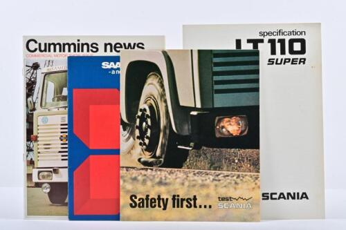 SCANIA: Four circa 1970's Scania literature items. 1974 SCANIA LT 110 SUPER specification booklet