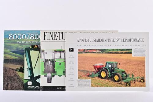 JOHN DEERE: Four 1990's John Deere tractor sales brochures. '60 SERIES', '6000 SERIES', '8000/8000T SERIES' brochures