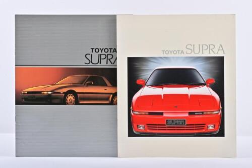 TOYOTA: Two 1980's Toyota Supra sales brochures. 1986 & 1989 brochures